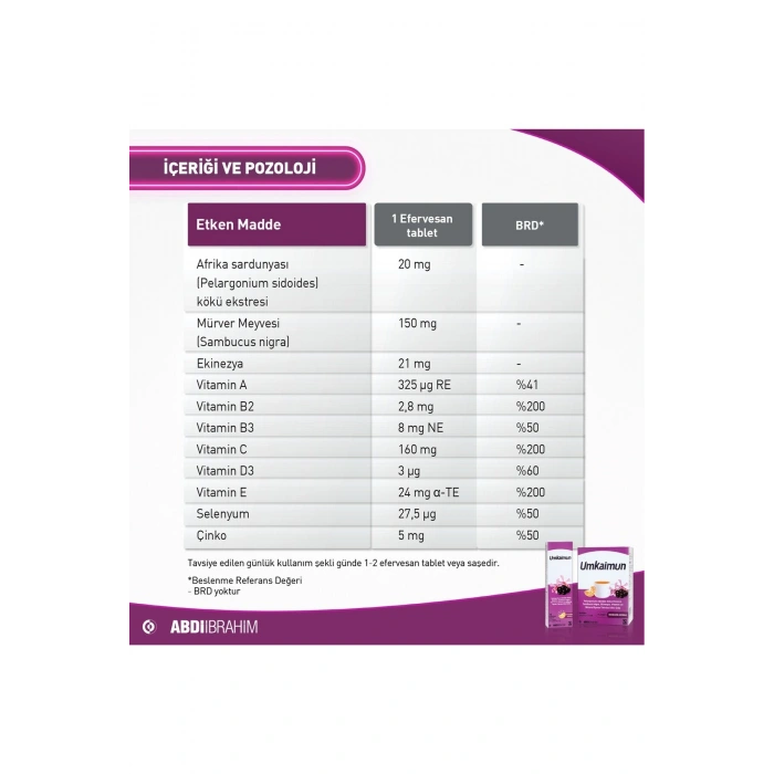 Umkaimun 15 Efervesan Tablet - 1+1 İkincisi Hediye