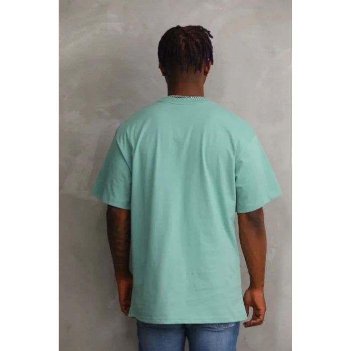Unisex Baskılı Oversize T-Shirt - Mint Yeşili