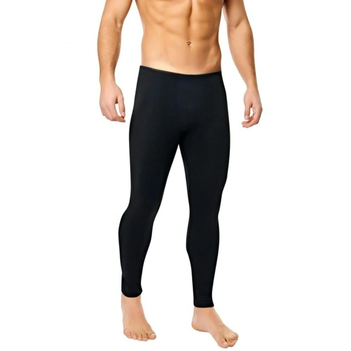 Unisex Şardonlu Termal İçlik Tayt Siyah