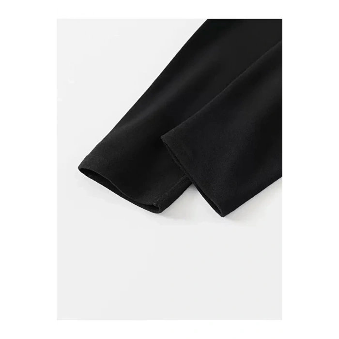 Unisex Şardonlu Termal İçlik Tayt Siyah