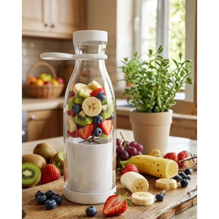USB Şarjlı Mini Blender Taşınabilir Smoothie Yapıcı 380 ml Pratik Kullanım