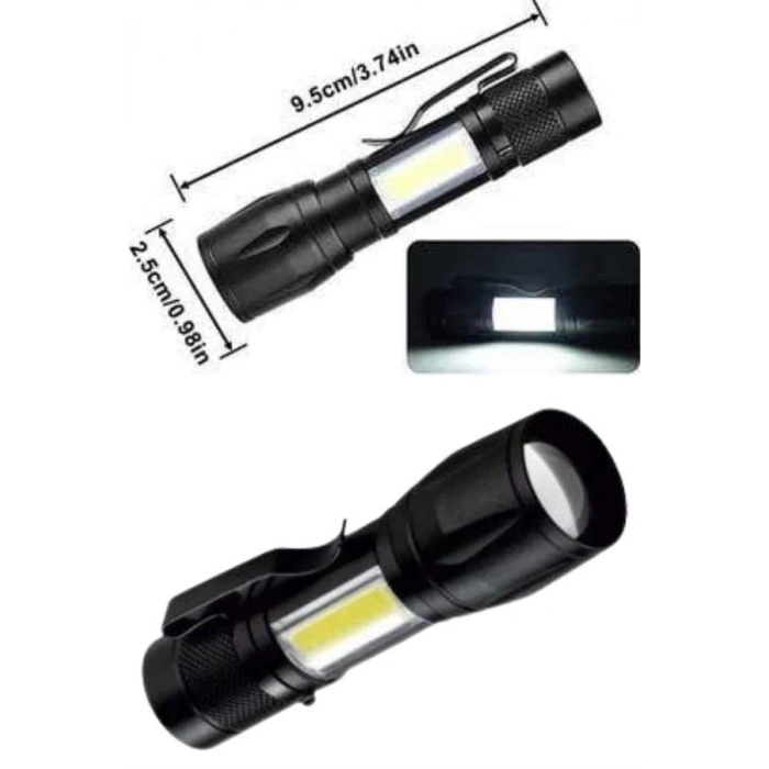 Uzun Menzilli Şarjlı El Feneri Uzun Ömürlü Led Işık Lamba