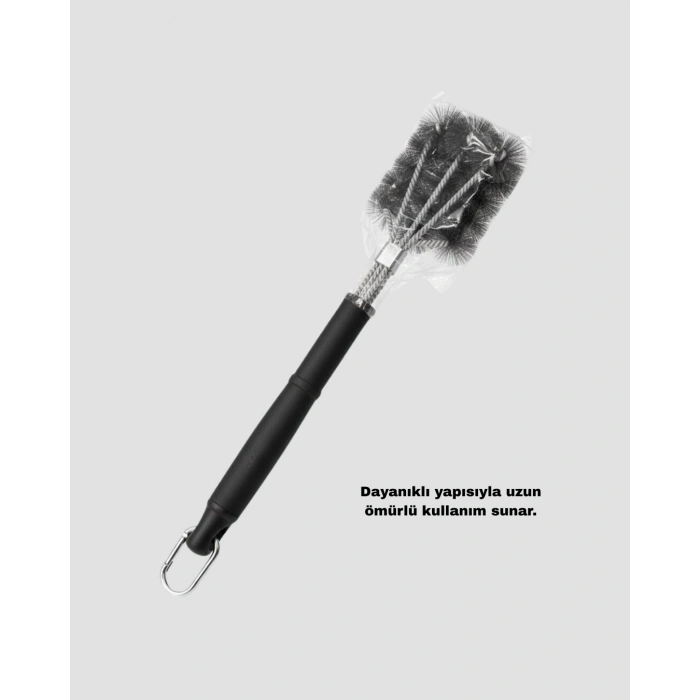 Uzun Saplı Izgara Temizleme Fırçası Çelik Telli