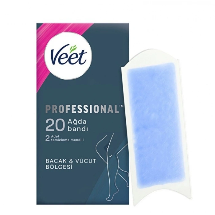 Veet Professyonel Bacak ve Vücut Bölgesi Hassas Ciltler Sir Ağda Bandı 20li