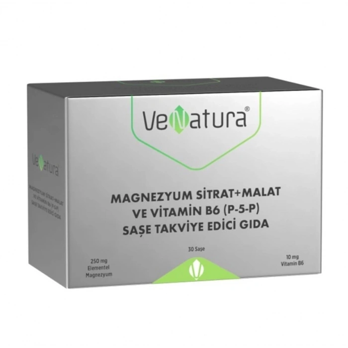 Venatura Magnezyum Sitrat Malat ve Vitamin B6 P-5-P 30 Saşe