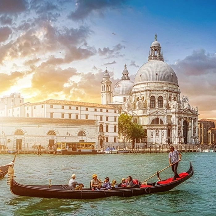 Venedik ve Gondollar Kanvas Tablo 60 x 120