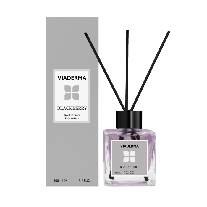 Viaderma Kare Şişe Böğürtlen Esansı Bambu Çubuklu Oda Kokusu 100 ml