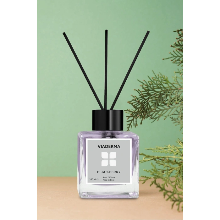 Viaderma Kare Şişe Böğürtlen Esansı Bambu Çubuklu Oda Kokusu 100 ml