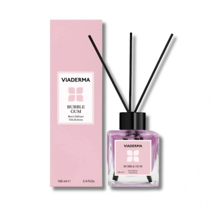 Viaderma Kare Şişe Bubblegum Esansı Bambu Çubuklu Oda Kokusu 100 ml
