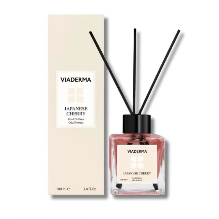 Viaderma Kare Şişe Japon Kiraz Esası Bambu Çubuklu Oda Kokusu 100 ml