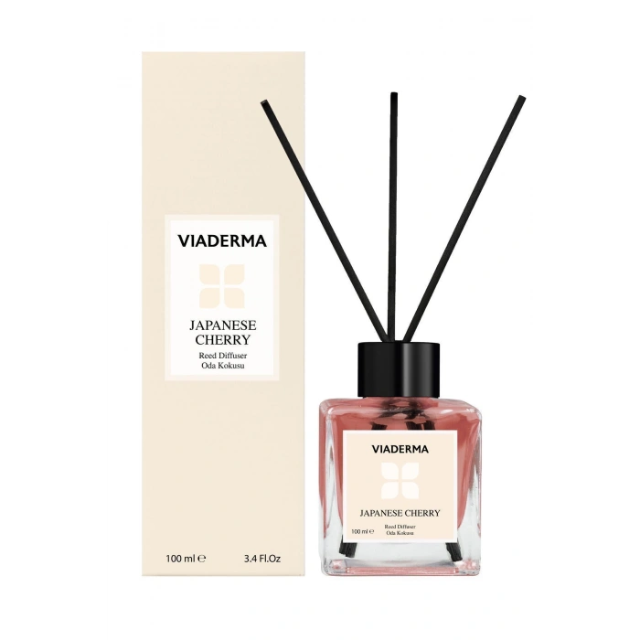 Viaderma Kare Şişe Japon Kiraz Esası Bambu Çubuklu Oda Kokusu 100 ml