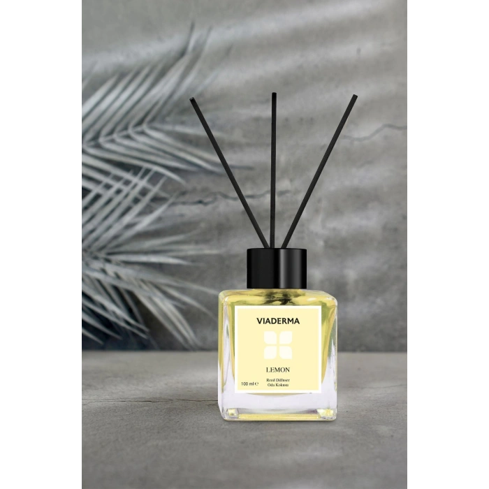 Viaderma Kare Şişe Limon Esansı Bambu Çubuklu Oda Kokusu 100 ml