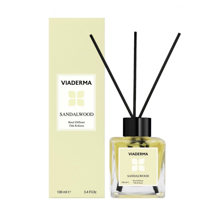 Viaderma Kare Şişe Sandal Ağacı Bambu Çubuklu Oda Kokusu 100 ml