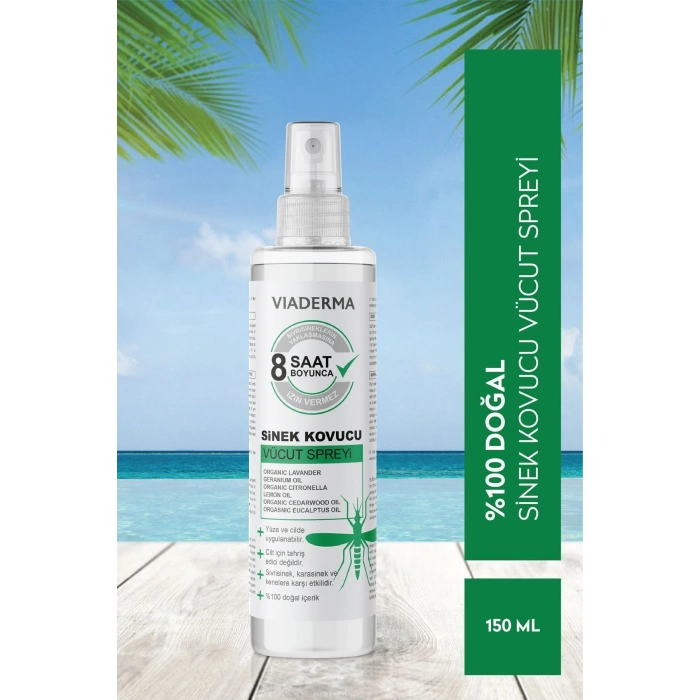 Viaderma Sivrisinek Sinek Kovucu Koruyucu Vücut Spreyi Bitkisel Tüm Vücut Için Aile Boy 150 ml