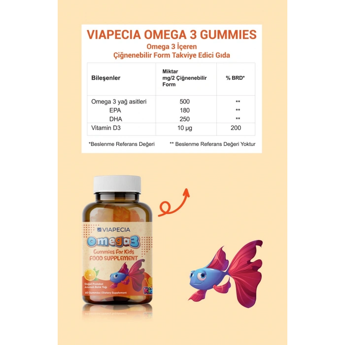 Viapecia Omega 3 Kids 60 Gummies
