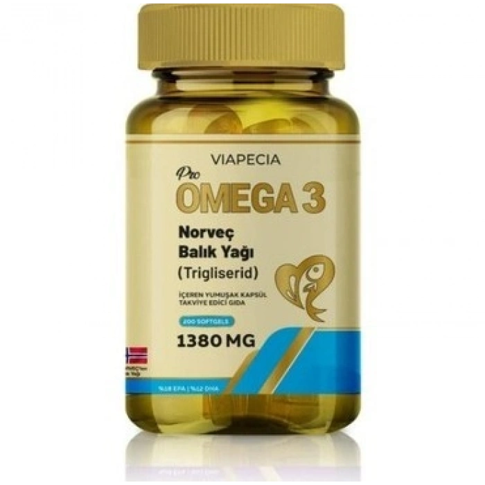 Viapecia Pro-Omega 3 Norveç Balık Yağı 200 Soft Gel