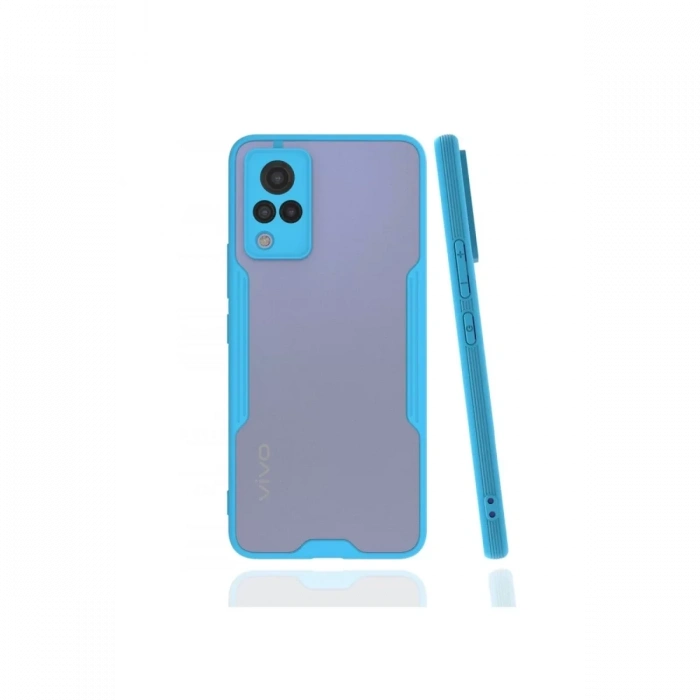 Vivo V21 Kılıf Platin Silikon - Mavi
