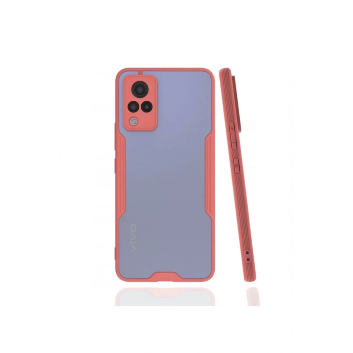 Vivo V21 Kılıf Platin Silikon - Pembe