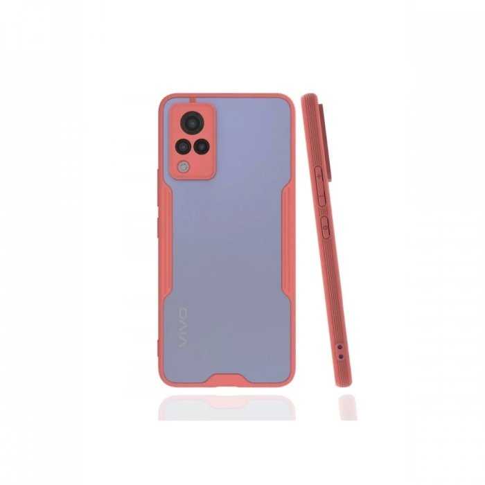 Vivo V21 Kılıf Platin Silikon - Pembe