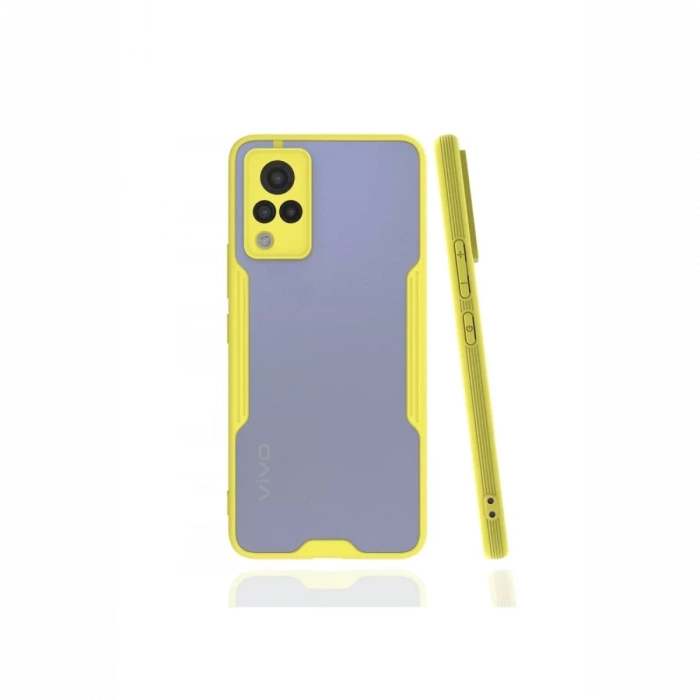 Vivo V21 Kılıf Platin Silikon - Sarı