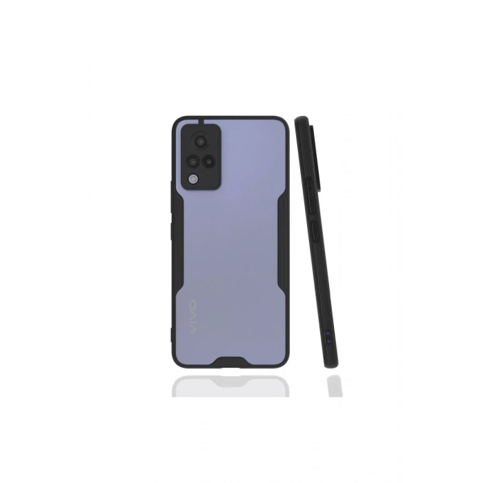 Vivo V21 Kılıf Platin Silikon - Siyah