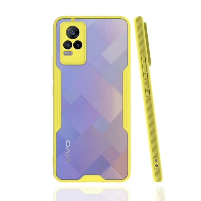 Vivo V21e Kılıf Platin Silikon - Sarı