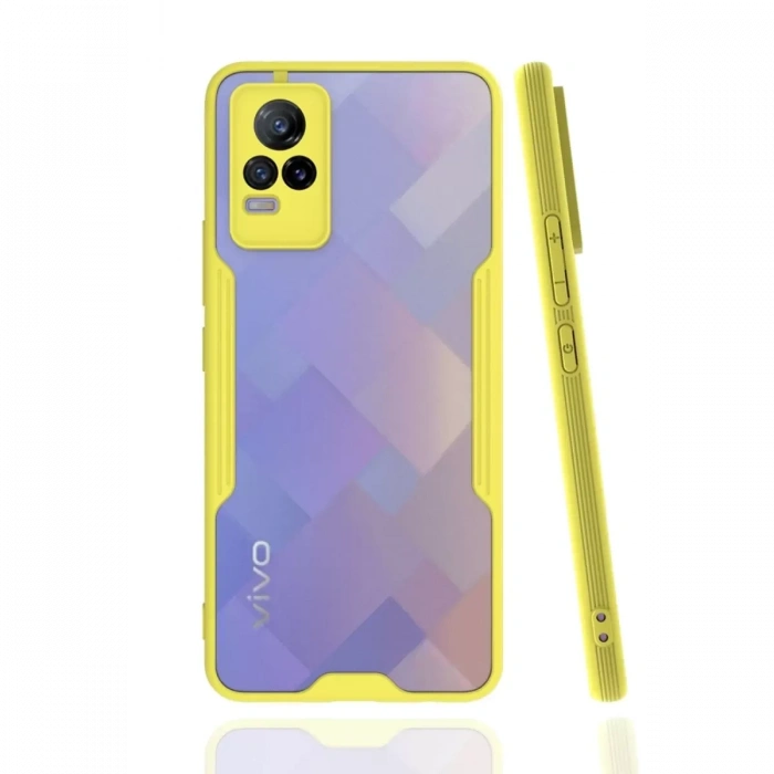 Vivo V21e Kılıf Platin Silikon - Sarı
