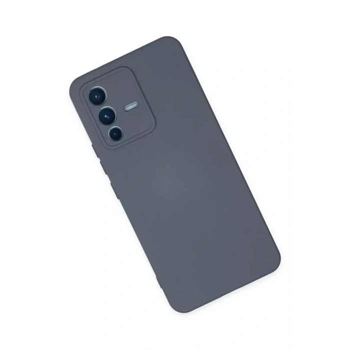 Vivo V23 5G Kılıf Nano içi Kadife Silikon - Gri