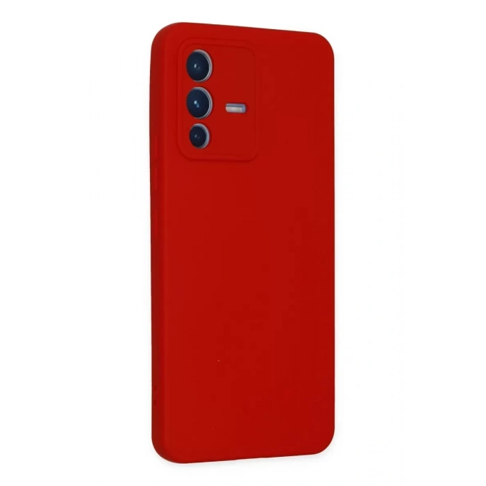 Vivo V23 5G Kılıf Nano içi Kadife Silikon - Kırmızı
