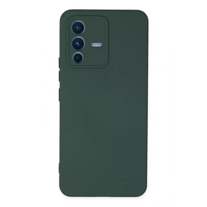 Vivo V23 5G Kılıf Nano içi Kadife Silikon - Koyu Yeşil