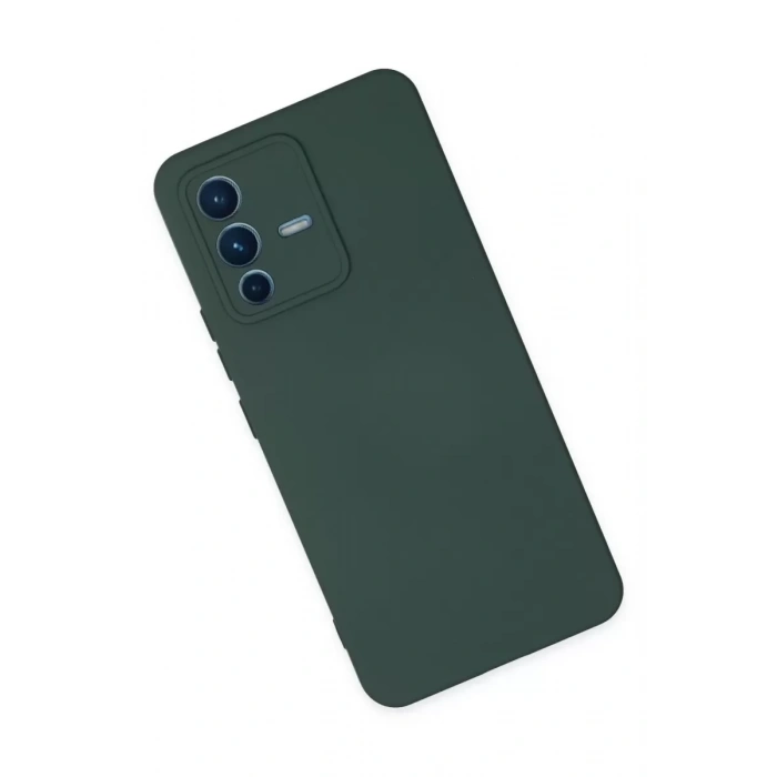 Vivo V23 5G Kılıf Nano içi Kadife Silikon - Koyu Yeşil