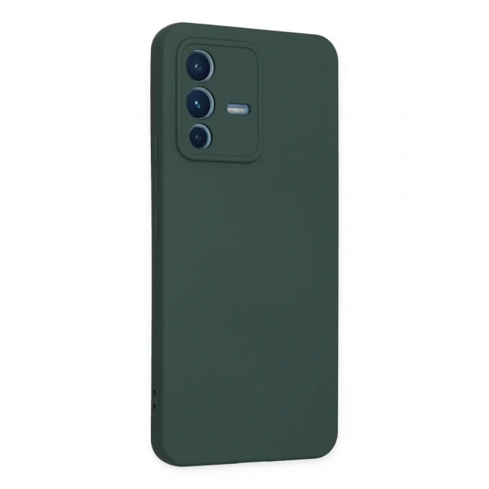 Vivo V23 5G Kılıf Nano içi Kadife Silikon - Koyu Yeşil