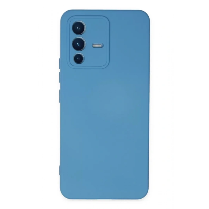 Vivo V23 5G Kılıf Nano içi Kadife Silikon - Mavi