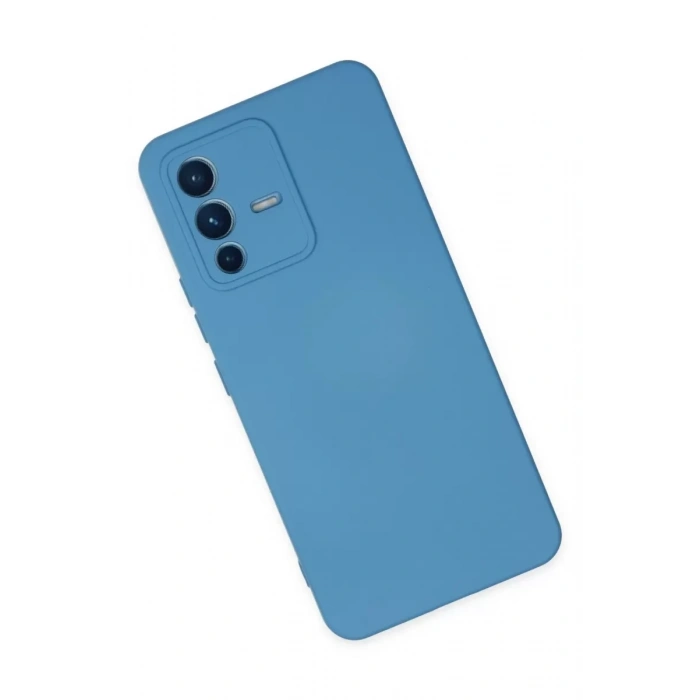 Vivo V23 5G Kılıf Nano içi Kadife Silikon - Mavi