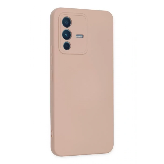 Vivo V23 5G Kılıf Nano içi Kadife Silikon - Pudra