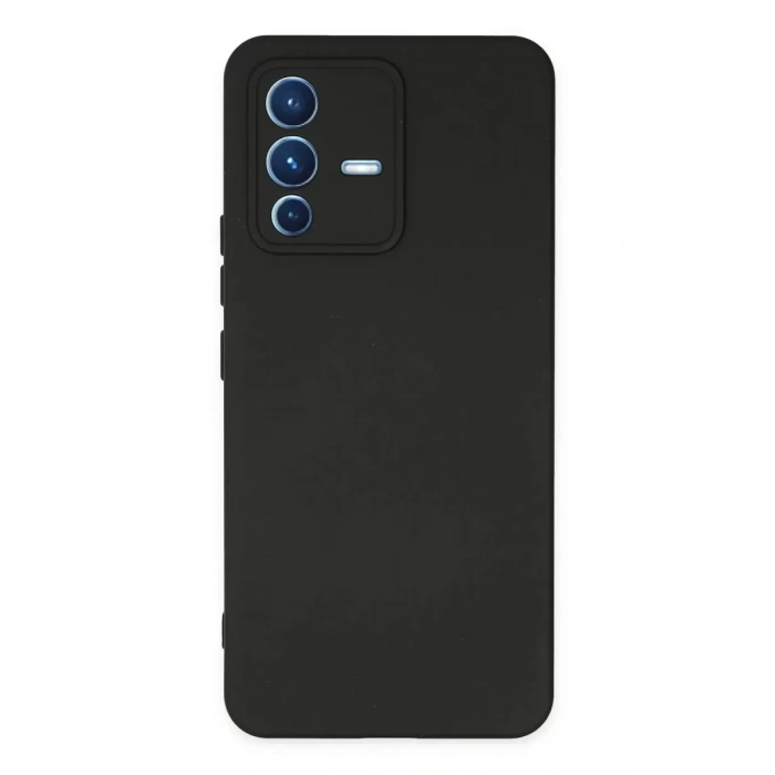Vivo V23 5G Kılıf Nano içi Kadife Silikon - Siyah