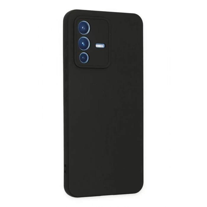 Vivo V23 5G Kılıf Nano içi Kadife Silikon - Siyah