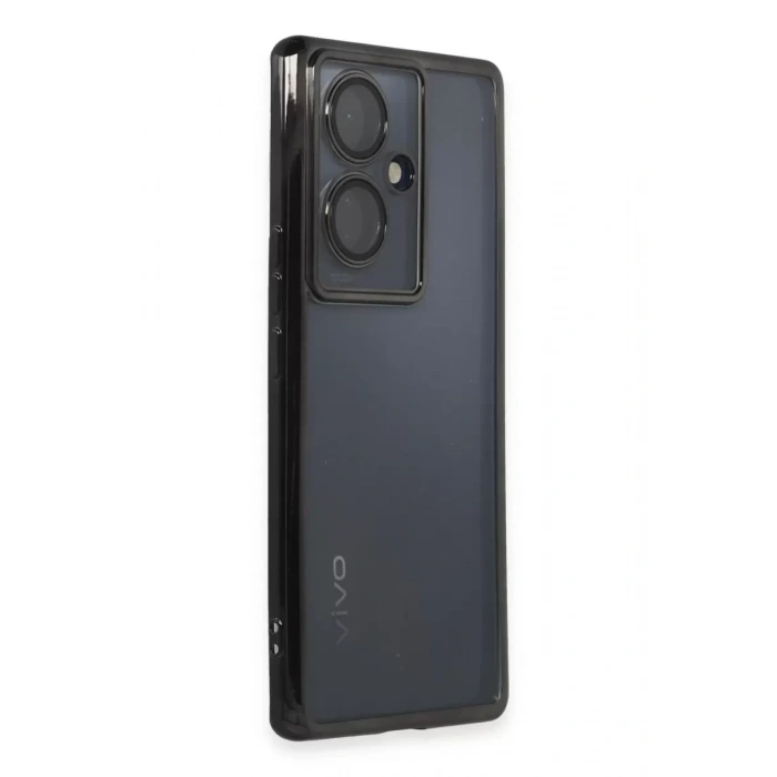 Vivo V29 Lite Kılıf Lensli Silikon - Siyah