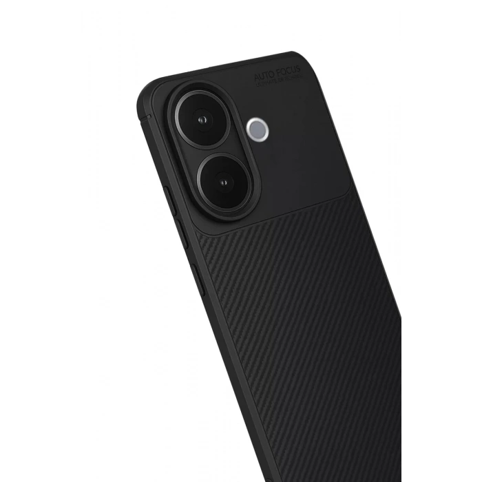 Vivo V60 Lite Auto Focus Karbon Kapak - Siyah