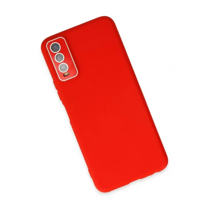 Vivo Y11S Kılıf Lansman Glass Kapak - Kırmızı
