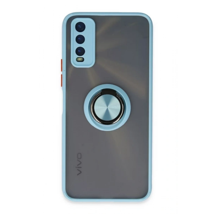Vivo Y11S Kılıf Montreal Yüzüklü Silikon Kapak - Buz Mavi