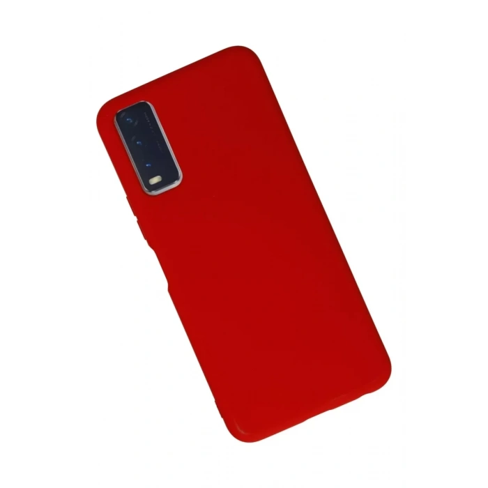 Vivo Y11S Kılıf Nano içi Kadife Silikon - Kırmızı