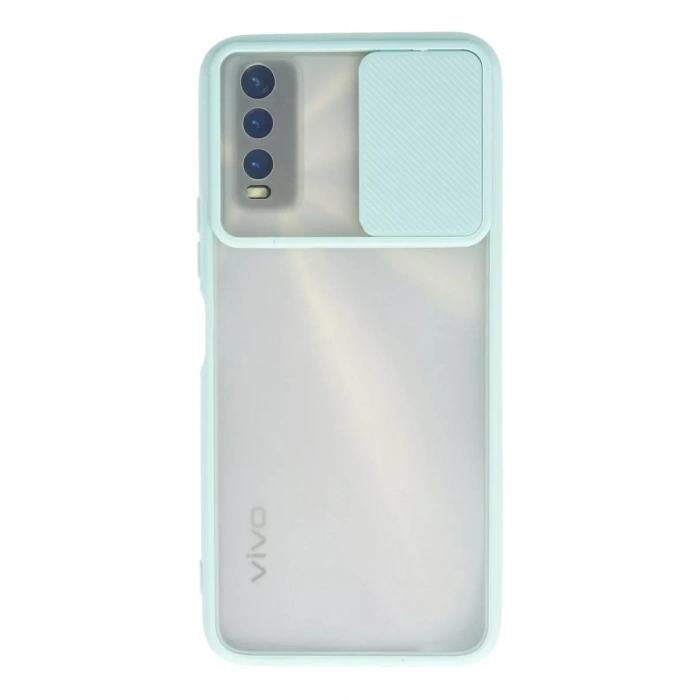 Vivo Y11S Kılıf Palm Buzlu Kamera Sürgülü Silikon - Turkuaz