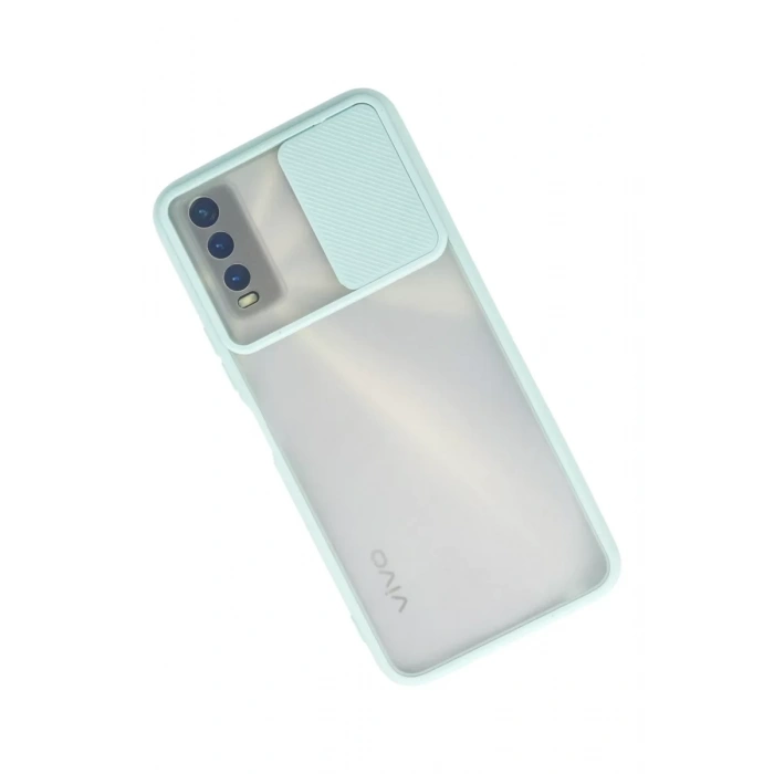 Vivo Y11S Kılıf Palm Buzlu Kamera Sürgülü Silikon - Turkuaz