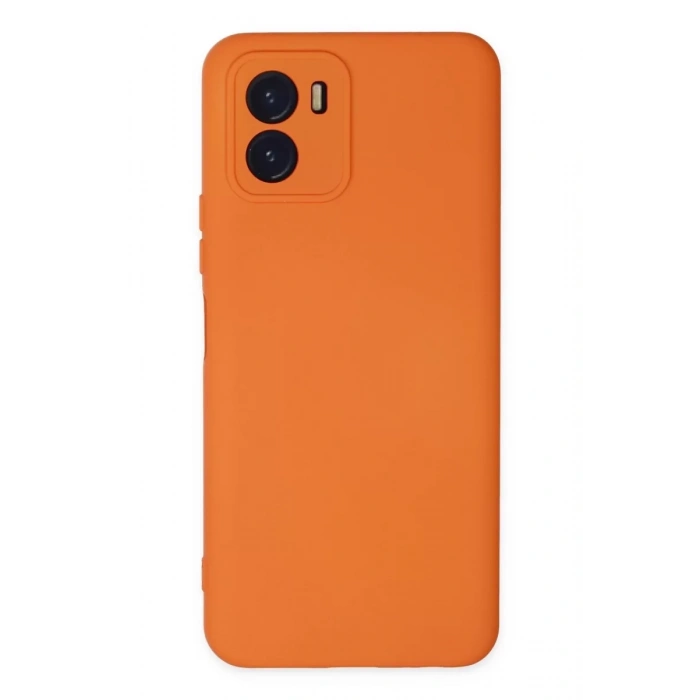 Vivo Y15S Kılıf Nano içi Kadife Silikon - Turuncu