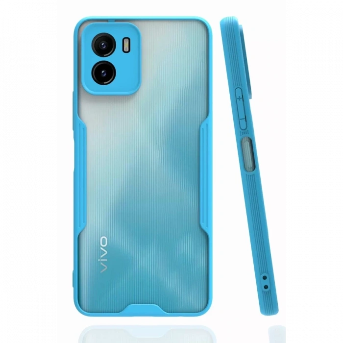 Vivo Y15S Kılıf Platin Silikon - Mavi