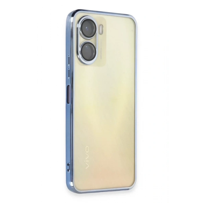 Vivo Y16 Kılıf Lensli Silikon - Açık Mavi
