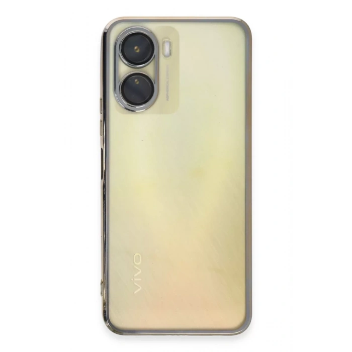 Vivo Y16 Kılıf Lensli Silikon - Gold