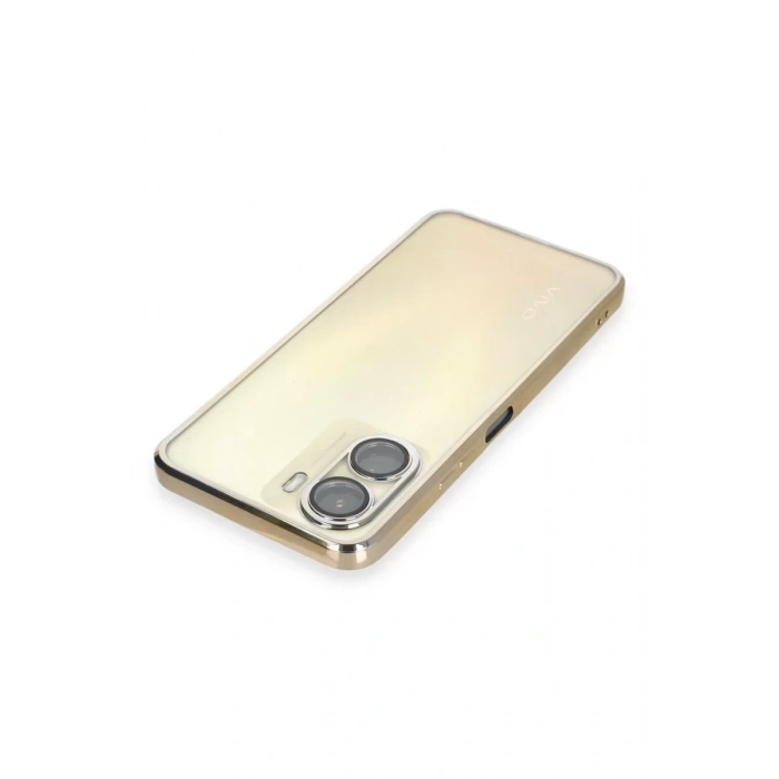 Vivo Y16 Kılıf Lensli Silikon - Gold