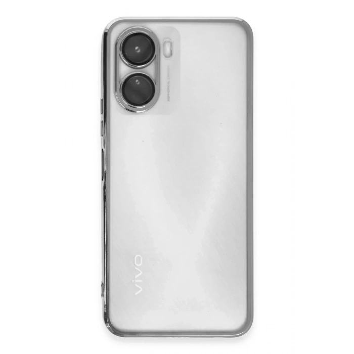 Vivo Y16 Kılıf Lensli Silikon - Gümüş
